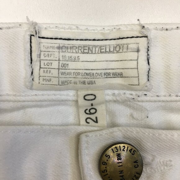 CURRENT ELLIOTT Sugar Destroy Distressed THE BOYFRIEND 5 Pocket Crop Jeans - Picture 2 of 15